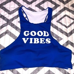 PINK good vibes swim top